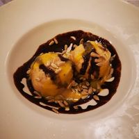 Banana and lemon ice cream at El Fogon Verde in Madrid