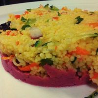 Tabbouleh salad with humus and beetroot  at El Fogon Verde in Madrid