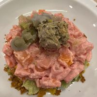 Purple Russian salad  at El Fogon Verde in Madrid