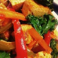 Marinated tofu with vegetables  at El Fogon Verde in Madrid