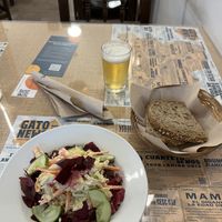 Salad was 10/10, the bread was 11/10!  at El Fogon Verde in Madrid