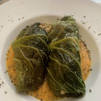 Rollitos de col rellenos de setas y soja texturizada    at El Fogon Verde in Madrid