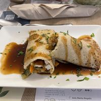 Crepe with vegetables and tofu   at El Fogon Verde in Madrid