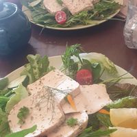Special order tofu and organic salad at Planetwise & Yoga Studio in Bridlington