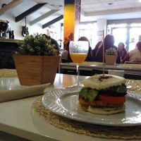 Arepa burger at Cookaluzka in Madrid