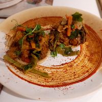 Sopes con guiso de Mole azteca at Cookaluzka in Madrid