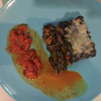 Pastel de plátano y alubias at Cookaluzka in Madrid