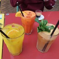 Fresh juices at Cafe Boscanova in Bournemouth