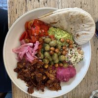 Vegan mezze (specials board)  at Cafe Boscanova in Bournemouth