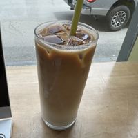 Iced latte w/ oatmilk  at Nourish Wellness Cafe in Northampton