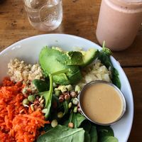 ferment bowl and pb&j smoothie at Nourish Wellness Cafe in Northampton