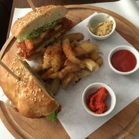 Vegan mac burger  at Mayka in Belgrade