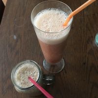 Chocolate smoothie and fresh fruit juice  at Mayka in Belgrade