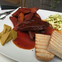 Vegan seitan steak at Mayka in Belgrade