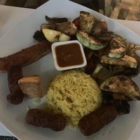 The platter - tempeh, tofu and seitan at Mayka in Belgrade