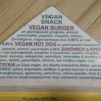 Vegan menu at C-Friends in Athens