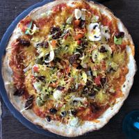 Vegan pizza  at Cafe Sia in Isle Of Skye