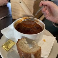 Vegan soup of the day / Tomato and bell pepper   at Cafe Sia in Isle Of Skye