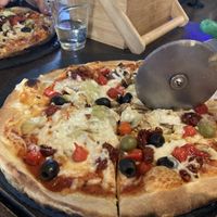 Vegan pizza with stuff (14”)  at Cafe Sia in Isle Of Skye