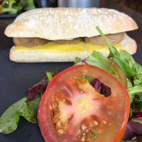 Veggie Haggis with vegan cheese.  at Cafe Sia in Isle Of Skye