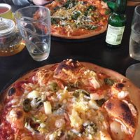 Vegan Pizza w/ mushrooms and pineapple at Cafe Sia in Isle Of Skye