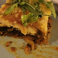 Moussaka végan at Nice n Easy in Mykonos