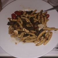 vegan pasta at Nice n Easy in Mykonos