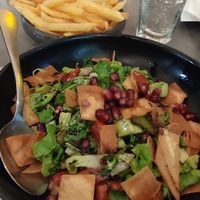 Fattoush and french fries at Maqam Al Sultan in Larnaca