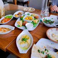 Falafel and Spinach Pastry was the warm dish with the vegan Mezze at Maqam Al Sultan in Larnaca