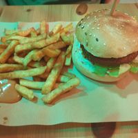 Homemade mushroom burger at Bioloco in Gran Canaria