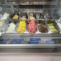 Some of the vegan optionss available  at Gelateria Latteneve in Milan