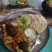 Crunchy falafel with pita at Bali Eco Deli in Lembongan
