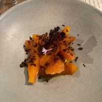 Roasted Carrot + Whipped Tofu + Black Garlic at Yellow in Sydney