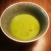 Cos Lettuce Soup + Curry Oil at Yellow in Sydney
