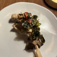 Mushroom skewer  at Yellow in Sydney