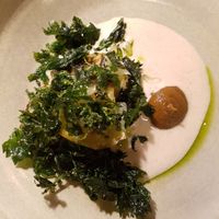 Celeriac, nettle, hazelnut milk at Yellow in Sydney