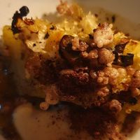 Eggplant, white fungus, kelp at Yellow in Sydney