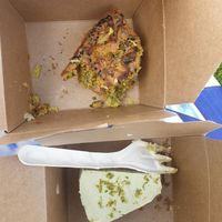 Farinata and lime cheeze cake. Both gluten free at Sprout Health Foods in Newquay