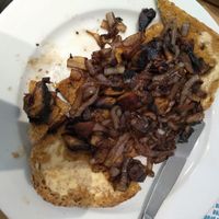 Mushrooms and shallots at Green Kitchen in Brighton