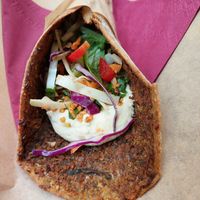 Veggie wrap made vegan (no yoghurt) at Feyrouz in Athens