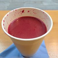 Beetroot Soup, so delicious!! at Feyrouz in Athens