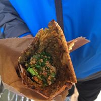 Vegan wrap with hummus and veggies at Feyrouz in Athens