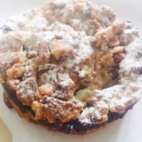 gluten free vegan crumble at Uay Balam in Barcelona