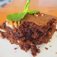 Vegan brownie. at Earth Shop and Cafe in Carvoeiro