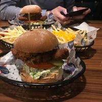 Seiten burgers and fries at The Diner - Strand in London