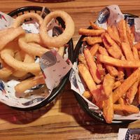Sweet potato fries and onion rings at The Diner - Strand in London