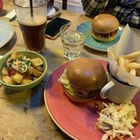 Vegan burger, patas bravas and vegan bacon bap   at Quinto Lounge in Sutton Coldfield