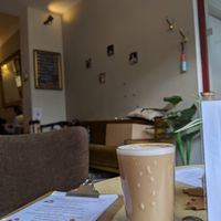Inside and chai latte at Milou in Aachen