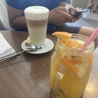 Iced latte and ruby drink  at Milou in Aachen