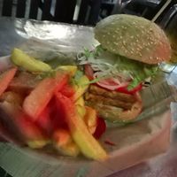 Balines deluxe burger at Single Fin in Fuerteventura